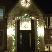 Lighted garland and wreath