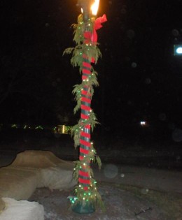 Lights and Garland on pole